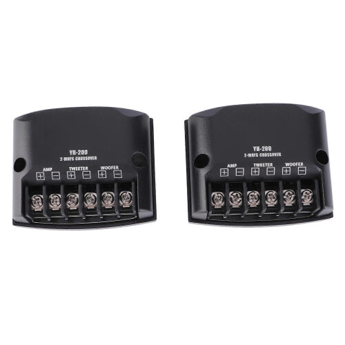 2pcs Car 2 Way Speaker Frequency Divider 12V 60W High Frequency Capacitors Black Universal 2