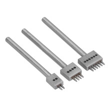 3-delige set leerperforatiegereedschap met zilverkleurige tanden, duurzaam, snel en gemakkelijk te gebruiken voor doe-het-zelf leerbewerking (5 mm).