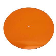 Acryl draaitafelmat vermindert ruis, verbetert de geluidskwaliteit, antistatische slipmat voor LP-platen (12 inch, oranje).