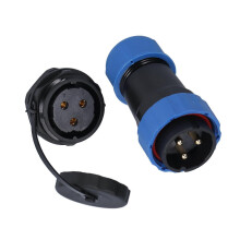 Waterdichte connector met borgmoer IP68, geschikt voor de luchtvaart, 380V 45A, voor kabeldraad, SP283-pin