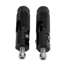 Reposapiés plegable universal de aleación de aluminio para motocicleta, color negro.