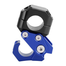 Gancio universale pieghevole per casco e bagagli, per manubrio moto da 0,86 pollici, compatibile con Yamaha, blu.