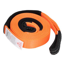 Sleepkabel voor offroad-berging, polyester trekband, 5 meter, 5 ton, voor auto's en voertuigen (oranje)