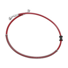 Tubo de freno para motocicleta de 90 cm/35,4 pulgadas, color rojo, de acero y PVC, portátil y universal.