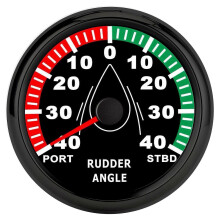 85mm Boat Rudder Angle Meter IP67 Waterproof MultiColor Backlit 932V Direction Adjustable(Black Dial Black Cover )