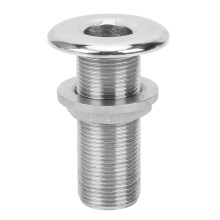 3/4 inch vuldop voor scheepsdek met sleutel en ontluchtingsopening, voorzien van spiegelgepolijst roestvrijstalen bevestigingsmateriaal.