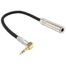 6,35-mm-Mono-Buchse auf 3,5-mm-Klinkenstecker Stereo-HiFi-Mikrofon-Audio-Verlängerungskabel, kurz, 90 Grad abgewinkelt