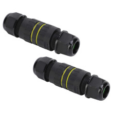2 stuks waterdichte, vlamvertragende connectoren voor elektronische kabels buitenshuis, 2-pins IP68 M162P (3,5-7 mm)
