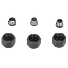 6Pcs Router Collet Adapter Carbon Steel 6mm 6.35mm 8mm Set Kit with Nut for Trimmer