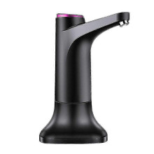 Elektrische waterflespomp met voet, USB-waterdispenser, draagbare automatische waterpomp, emmer- en flessendispenser-zwart