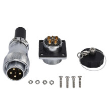 6-poliger Luftfahrtstecker aus Zinklegierung, wasserdicht, WS20 Luftfahrtstecker und -buchse, 500 V Wechselstrom