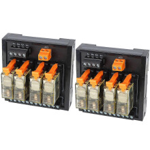 2 stuks relaismodule besturingskaart DC PLC DIN-rail montage 4 kanalen 1 NO 1 NC BEM1S?4MZ AC