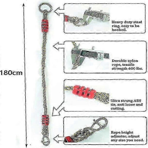 Outdoor swing rope for tree branches, 6ft adjustable heavy duty 2