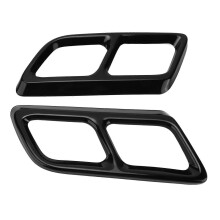 2 embellecedores de punta de escape FourOut Tail Throat Frame de repuesto para Cadillac XT6 202021 (negro brillante)