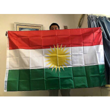 Drapeau du Kurdistan en polyester 60x90cm/90x150cm, bannière à suspendre pour la décoration intérieure
