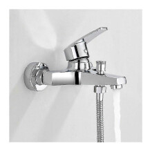 Badkraan met mengkraan voor bad/douche, verchroomde messing mengkraan