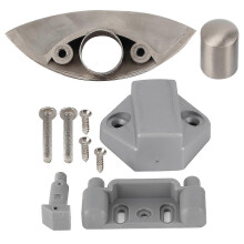 Ladeknopvergrendeling, kastdeurvergrendeling met drukknop voor scheepsromp, camper, 12-25 mm houten kastdeur, geborsteld zilver