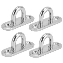 4 ganchos ovalados con ojales de acero inoxidable 304 de 5 mm para placas de techo con orificios para grapas.