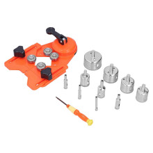 Holle boorgatenzaagset, diamantboorbits, tegelopener met geleidingsarmatuur voor keramiek.
