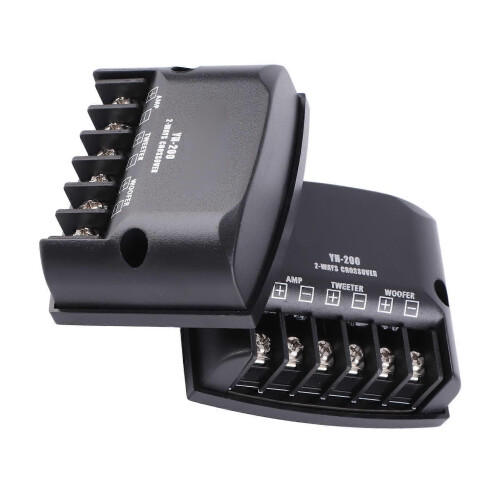 2pcs Car 2 Way Speaker Frequency Divider 12V 60W High Frequency Capacitors Black Universal