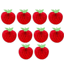 10 stuks 20 cm appelvormige honingraatbolhangers, papieren wanddecoratie voor binnen- en buitenfeestdecoraties