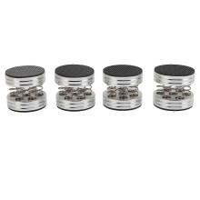 4 Stück Lautsprecher-Isolationsfüße aus Aluminiumlegierung reduzieren Vibrationen für CD-/DVD-Player und Verstärker (silberfarben)