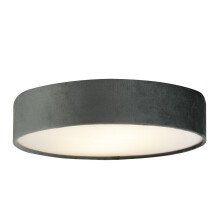 Paralume Contemporaneo Tamburo Tessuto Grigio Bianco 3 Luci D50cm