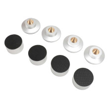 4 stuks luidsprekerisolatievoetjes van aluminiumlegering, schokabsorberende spikes voor subwoofer, versterker, cd- en dvd-speler, zilverkleurig