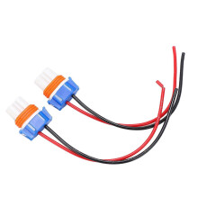 2 stuks 9005-2 9005 dubbele sleuf keramische vrouwelijke connector met draad koplampfitting LED-kabelboom