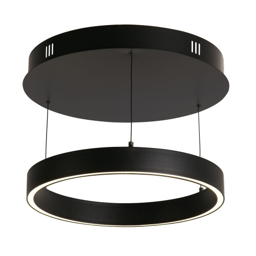 Searchlight LED Pendant Light 44cm Black Gesture Control Dimmable Round 28.65W 2700-4000K