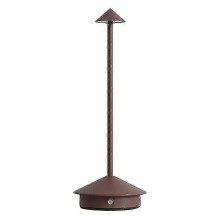 Aluminium LED-tafellamp in paddenstoelvorm, dimbaar, IP54, geschikt voor binnen en buiten, stekker, 29 cm (EU-aansluiting).