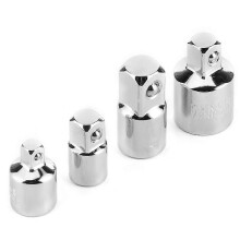 4 Stück 1/4 Zoll 3/8 Zoll 1/2 Zoll Elektroschlüssel-Hülsenadapter-Konverter Chrom-Vanadium-Stahl-Antriebsstecknussgelenk (galvanisiert)
