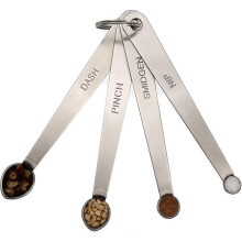 Ensemble de 4 mini-cuillères à mesurer robustes en acier inoxydable (1/8 à 1/64 c. à thé) pour la pâtisserie et la cuisine