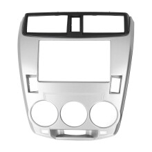 Panel frontal para radio estéreo 2Din, DVD, audio y navegación, color plata, compatible con Honda City 2008-2013.