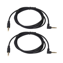 2 stuks 90 graden haakse AUX-kabelvervanging 3,5 mm 1,5 m audiokabel voor BlackShark V2 Pro