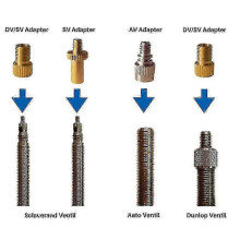 Bike Tire Valve Nozzle Kit for Hand Pump, 10 Pcs for Presta Schrader