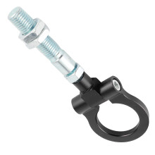 Crochet de remorquage robuste à anneau pliable rouge, compatible avec les voitures de course Hyundai Veloster 2012-2017, noir