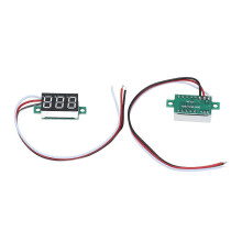 2 stuks mini digitale voltmeter 3-draads DC-spanningstester 0,36 inch LED 0,00V-30,0V beveiliging tegen omgekeerde polariteit