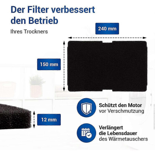 10-Pack Dryer Fluff Filter Replacement for DE8635RX, DS7515PA, 2964840100 2