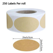 100 Stück/Rolle ovale DIY-Etiketten aus Kraftpapier, handgemachte Backaufkleber, Klebeetiketten, Geschenkanhänger, Dekoration für Marmeladengläser