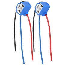 2 stuks H4 keramische vrouwelijke fitting koplamp elleboog kabelboom connector met kabel 1mm 1224V