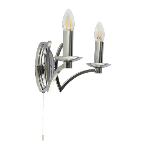 Searchlight Applique Classica Ascot Acciaio Cromo 2 Luci E14