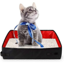 Tragbare und faltbare Katzentoilette für mittelgroße Katzen – auslaufsicher, ideal für Reisen und Camping in Europa
