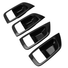 4pcs Car Inside Door Handle Bowl Cover Trim Carbon Fiber Style Replacement for Mitsubishi Pajero Sport 2019‑2021