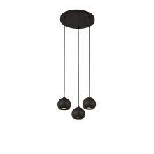 Lampadario Contemporaneo Eindhoven Acciaio Nero 3 Luci GU10