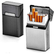 Aluminum Cigarette Case Flip Top, 20 Cigarettes Capacity for Travel, 2-Pack