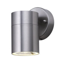 Applique Moderna Metro Acciaio Argento Vetro Trasparente 1 Luce GU10