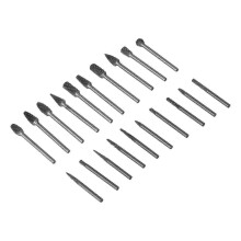 Set van 20 roterende wolfraamcarbide slijppunten met dubbele sleuf voor slijpmachines, geschikt voor lassen en gieten.