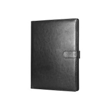 A4 Business-Organizer aus Leder – Professionelle, multifunktionale Mappe mit Notizfach, Dokumentenhalter für Bürobedarf (Schwarz)