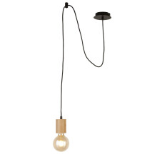 Sospensione Industrial-Nordico Spinoso Acciaio Nero Marrone 1 Luce E27